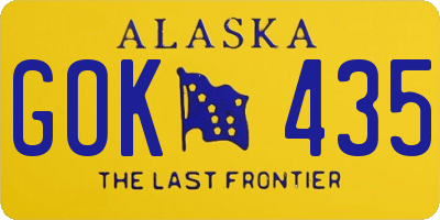 AK license plate GOK435