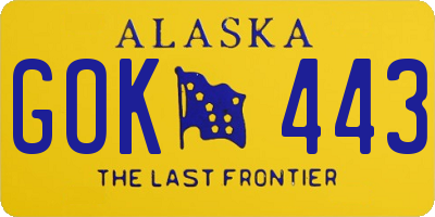 AK license plate GOK443