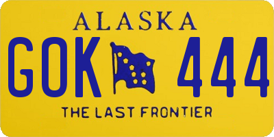 AK license plate GOK444