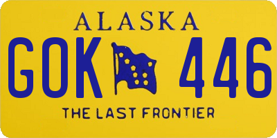 AK license plate GOK446