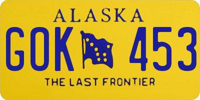 AK license plate GOK453