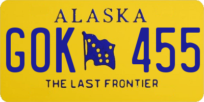 AK license plate GOK455