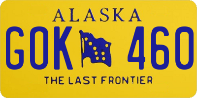 AK license plate GOK460