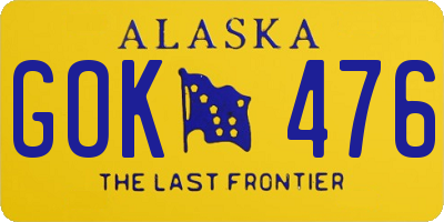 AK license plate GOK476
