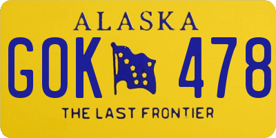 AK license plate GOK478