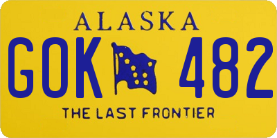 AK license plate GOK482