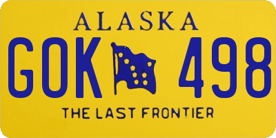 AK license plate GOK498