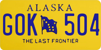 AK license plate GOK504