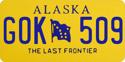 AK license plate GOK509