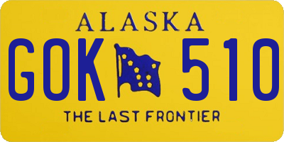 AK license plate GOK510