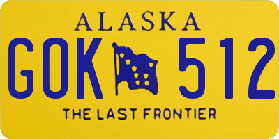 AK license plate GOK512