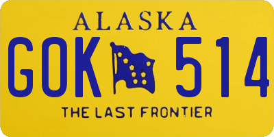 AK license plate GOK514