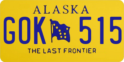 AK license plate GOK515