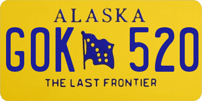 AK license plate GOK520