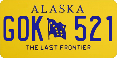 AK license plate GOK521