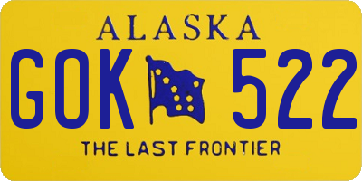 AK license plate GOK522