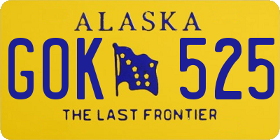 AK license plate GOK525