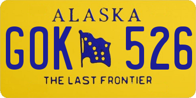 AK license plate GOK526