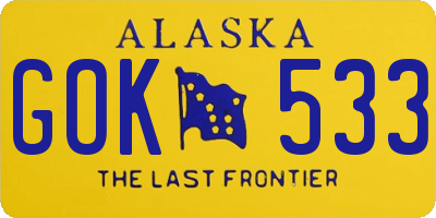AK license plate GOK533