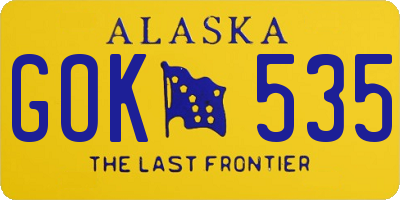 AK license plate GOK535