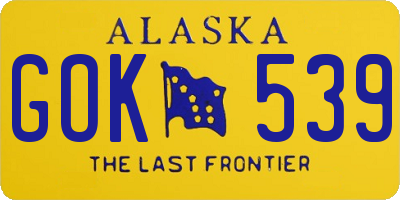 AK license plate GOK539