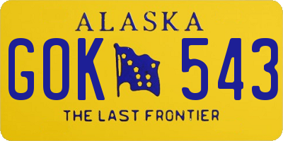 AK license plate GOK543