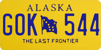 AK license plate GOK544