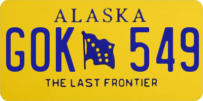 AK license plate GOK549