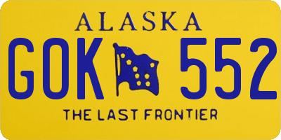AK license plate GOK552