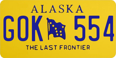 AK license plate GOK554