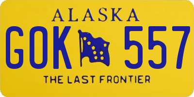 AK license plate GOK557