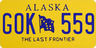 AK license plate GOK559