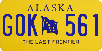 AK license plate GOK561