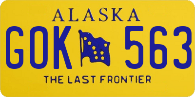 AK license plate GOK563