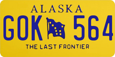 AK license plate GOK564