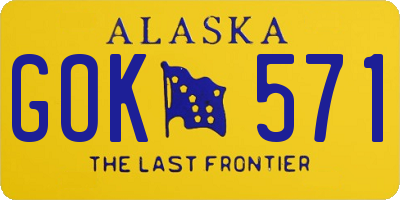 AK license plate GOK571