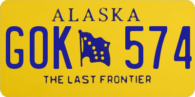 AK license plate GOK574