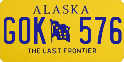 AK license plate GOK576