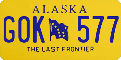 AK license plate GOK577