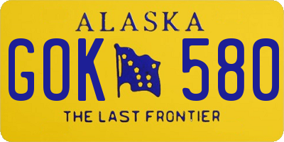 AK license plate GOK580