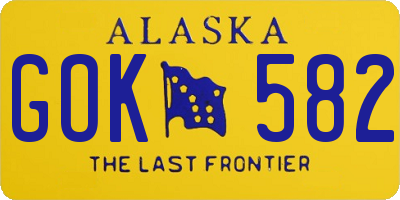 AK license plate GOK582
