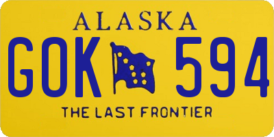 AK license plate GOK594