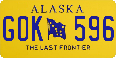 AK license plate GOK596