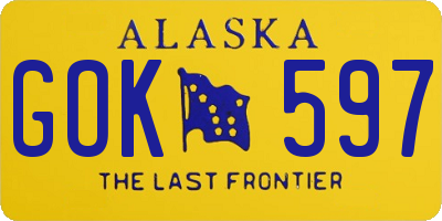 AK license plate GOK597