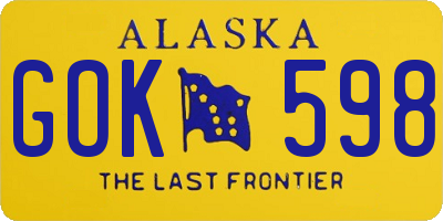 AK license plate GOK598