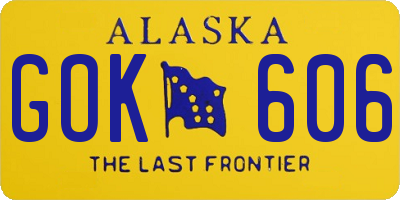 AK license plate GOK606