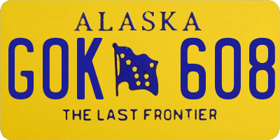 AK license plate GOK608