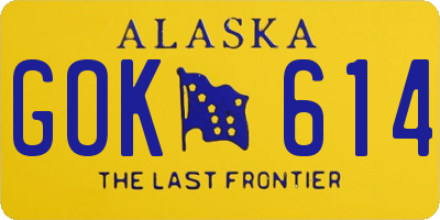 AK license plate GOK614