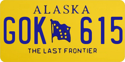 AK license plate GOK615