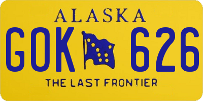 AK license plate GOK626